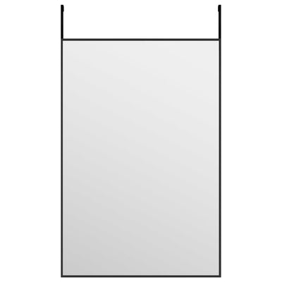 Miroir de porte vidaxl 40x60 cm de verre et d'aluminium noir