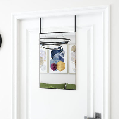 Miroir de porte vidaxl 40x60 cm de verre et d'aluminium noir