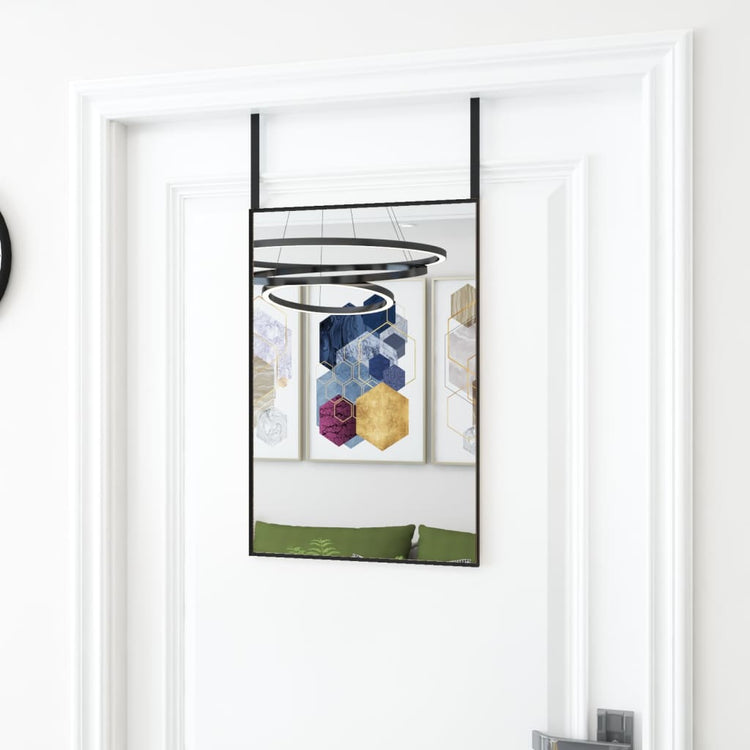 Miroir de porte vidaxl 40x60 cm de verre et d'aluminium noir
