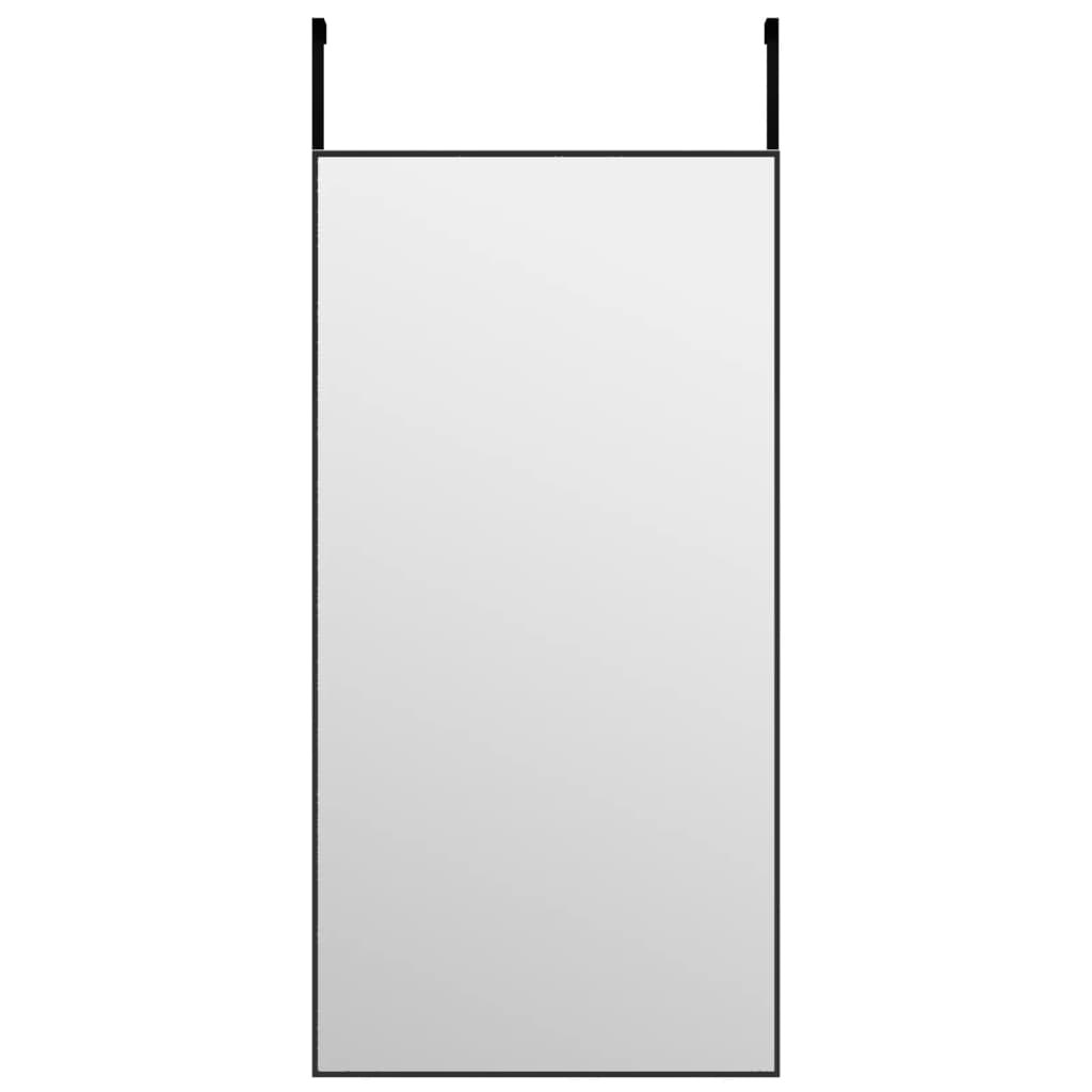 Miroir de porte vidaxl 40x80 cm en verre et en aluminium noir