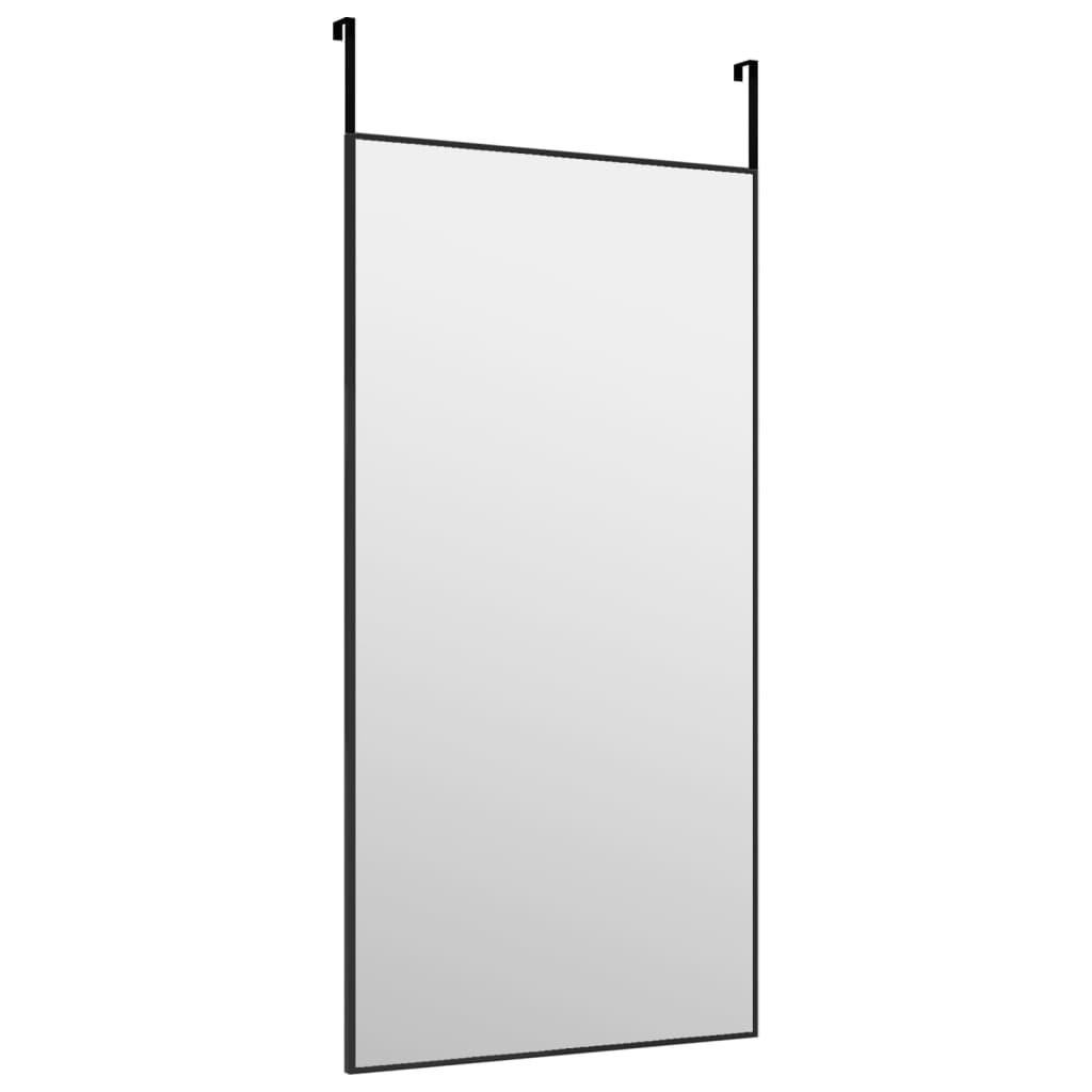 Miroir de porte vidaxl 40x80 cm en verre et en aluminium noir
