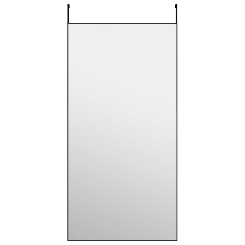 Miroir de porte vidaxl 50x100 cm de verre et d'aluminium noir