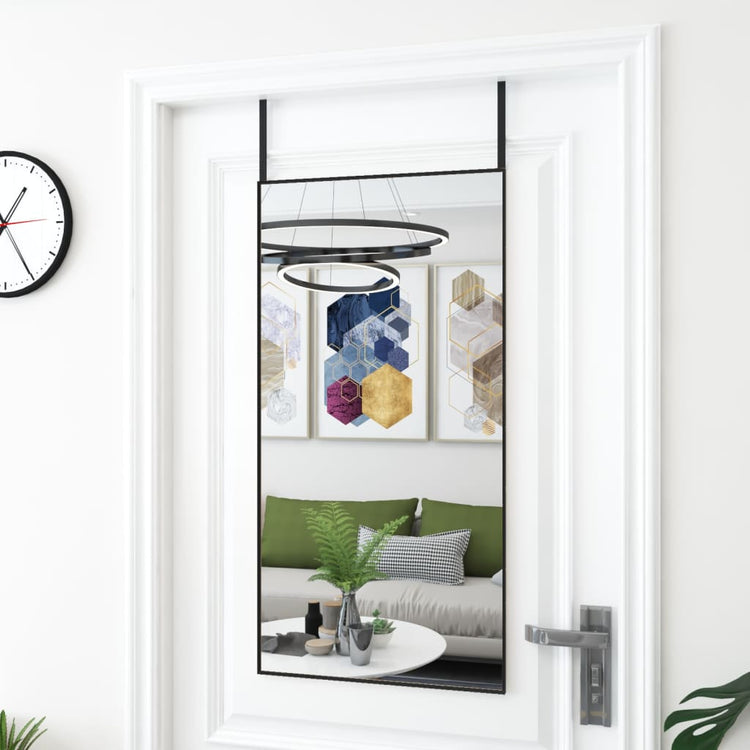 Miroir de porte vidaxl 50x100 cm de verre et d'aluminium noir