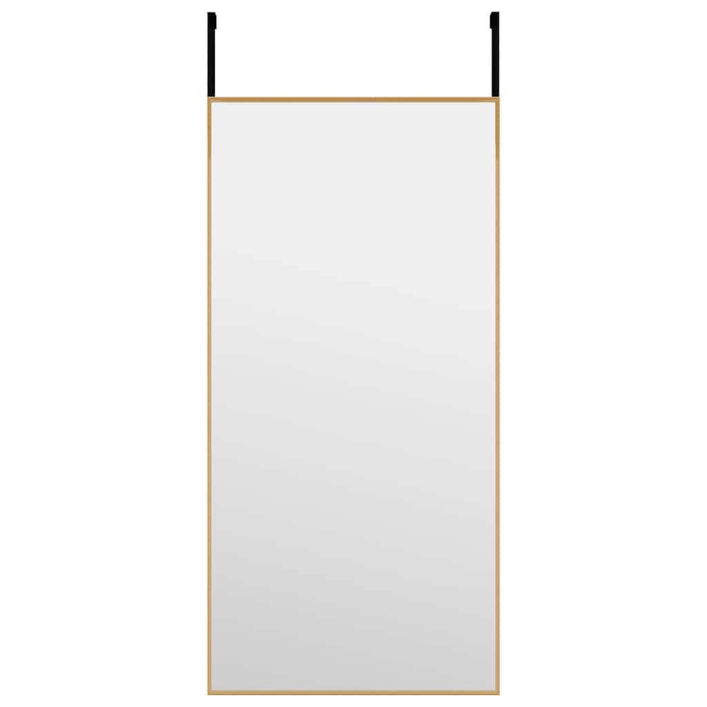 Miroir de porte vidaxl 30x60 cm en verre et en aluminium or de couleur