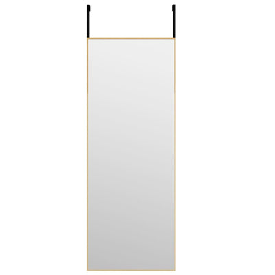 Miroir de porte vidaxl 30x80 cm en verre et en aluminium or de couleur