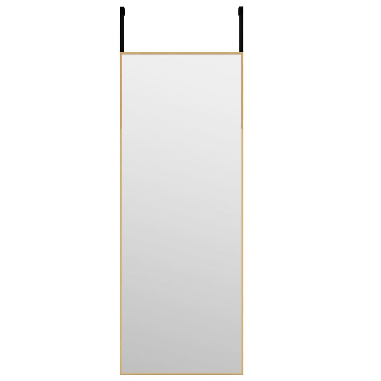 Miroir de porte vidaxl 30x80 cm en verre et en aluminium or de couleur