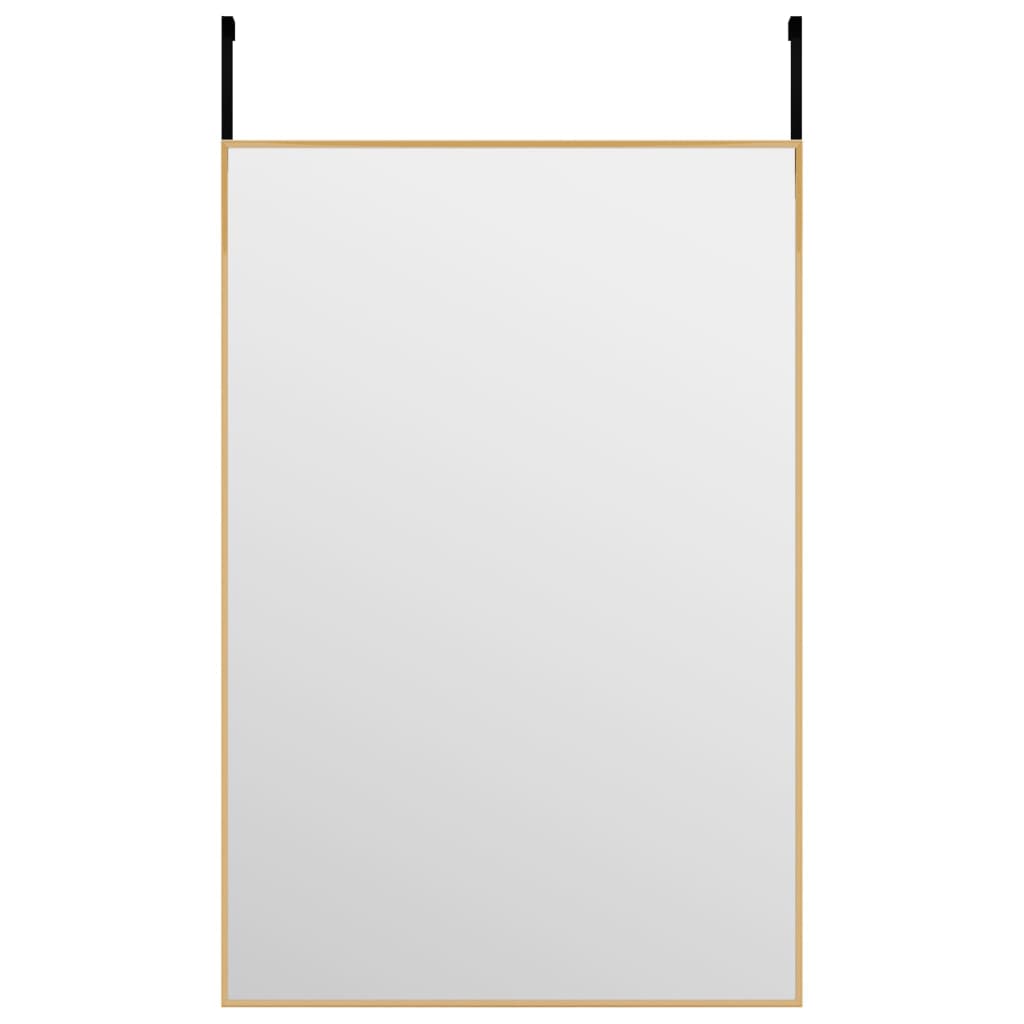 Miroir de porte vidaxl 40x60 cm en verre et en aluminium or de couleur