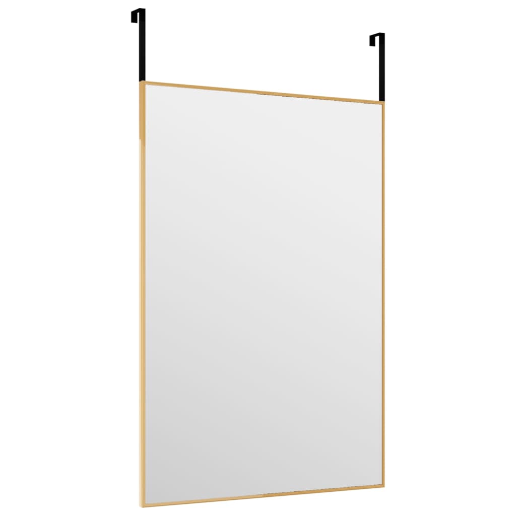 Miroir de porte vidaxl 40x60 cm en verre et en aluminium or de couleur