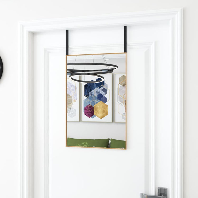 Miroir de porte vidaxl 40x60 cm en verre et en aluminium or de couleur