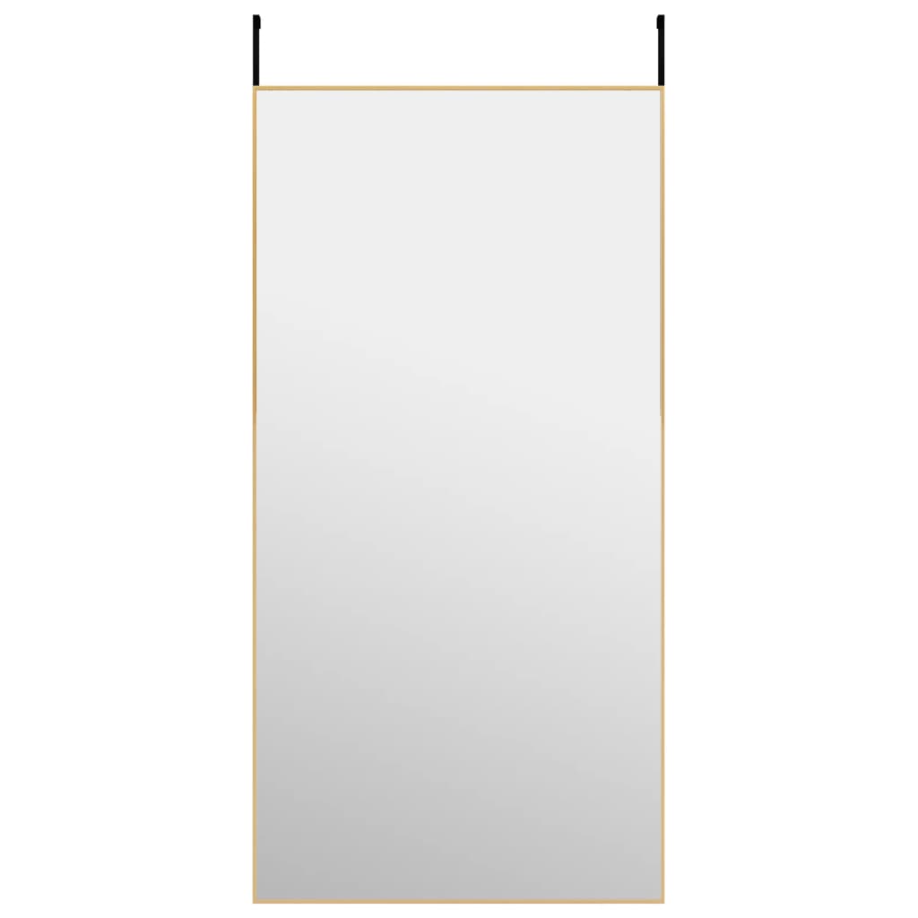 Miroir de porte vidaxl 50x100 cm en verre et en aluminium or de couleur