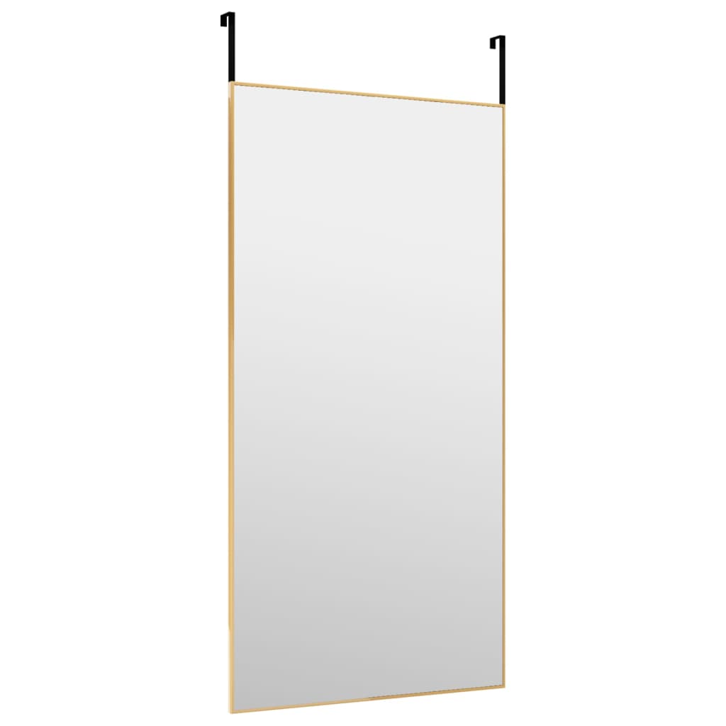 Miroir de porte vidaxl 50x100 cm en verre et en aluminium or de couleur