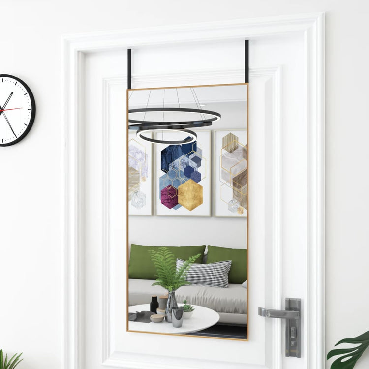 Miroir de porte vidaxl 50x100 cm en verre et en aluminium or de couleur