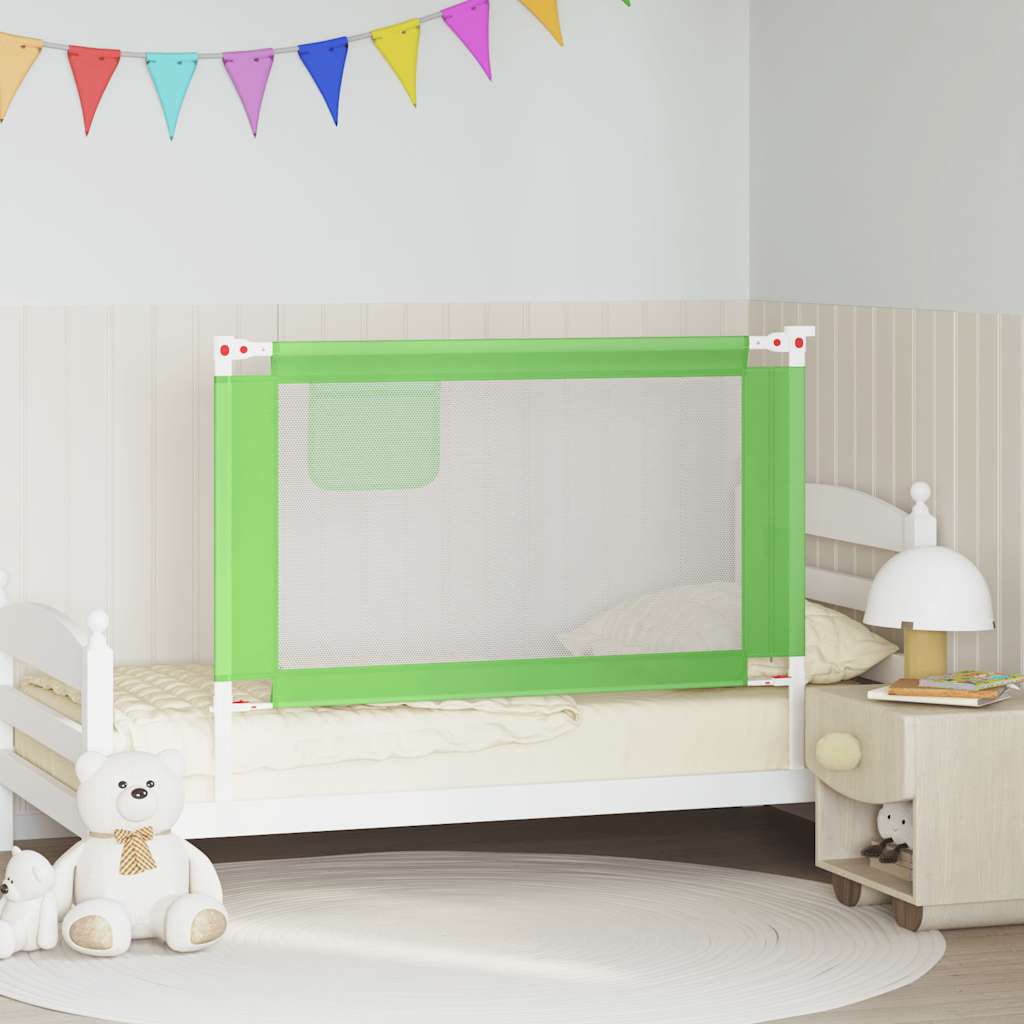VidaXL Barrière de lit Tout-petit 120x25 cm Tissu vert