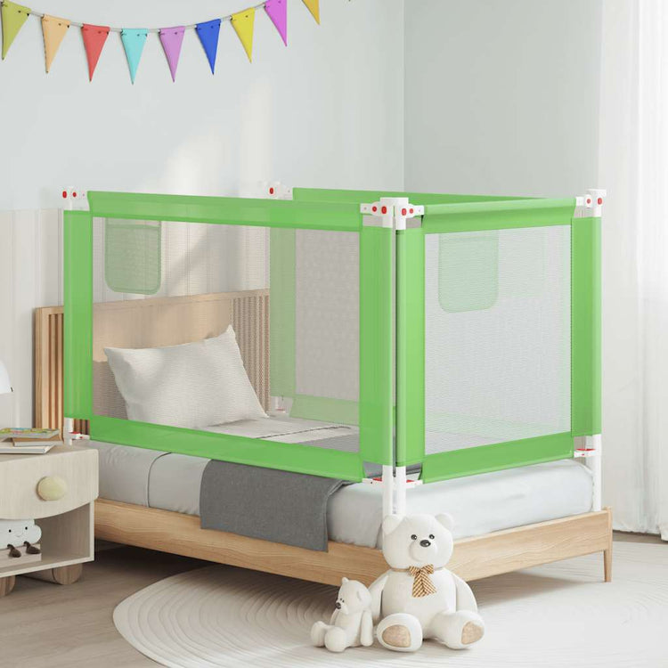 vidaXL barrière de lit enfant en bas âge 140x25 cm tissu vert