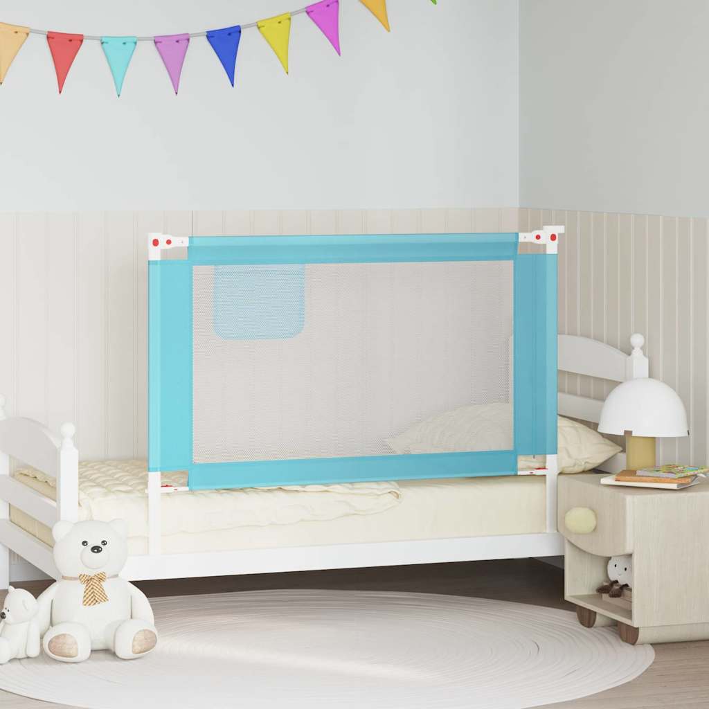 Vidaxl Bedhek Toddler 120x25 cm Tissu bleu