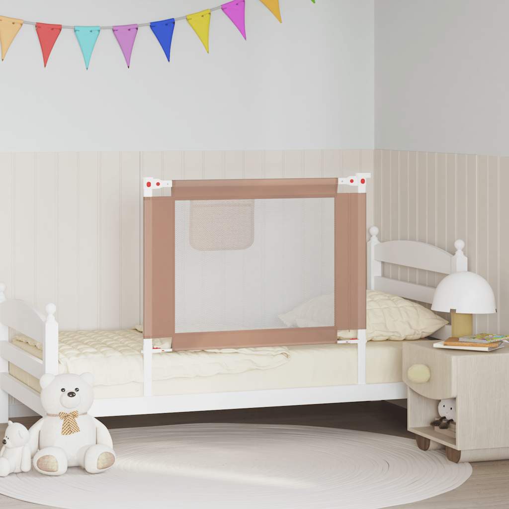 VidaXL Barrière de lit Toddler 90x25 cm Tissu Taupe