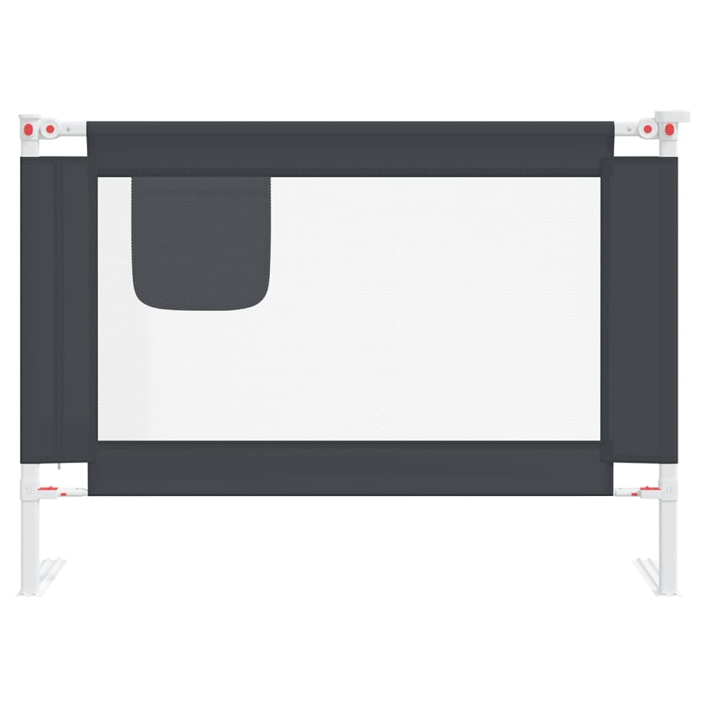 Vidaxl Bedhek Toddler 90x25 cm Tissu gris foncé