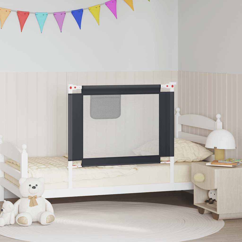 Vidaxl Bedhek Toddler 90x25 cm Tissu gris foncé
