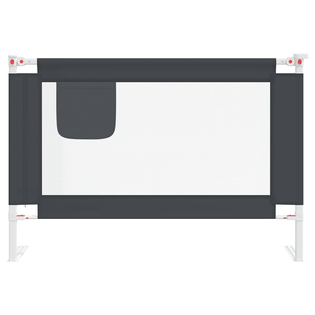 Vidaxl Bedhek Toddler 100x25 cm Tissu gris foncé