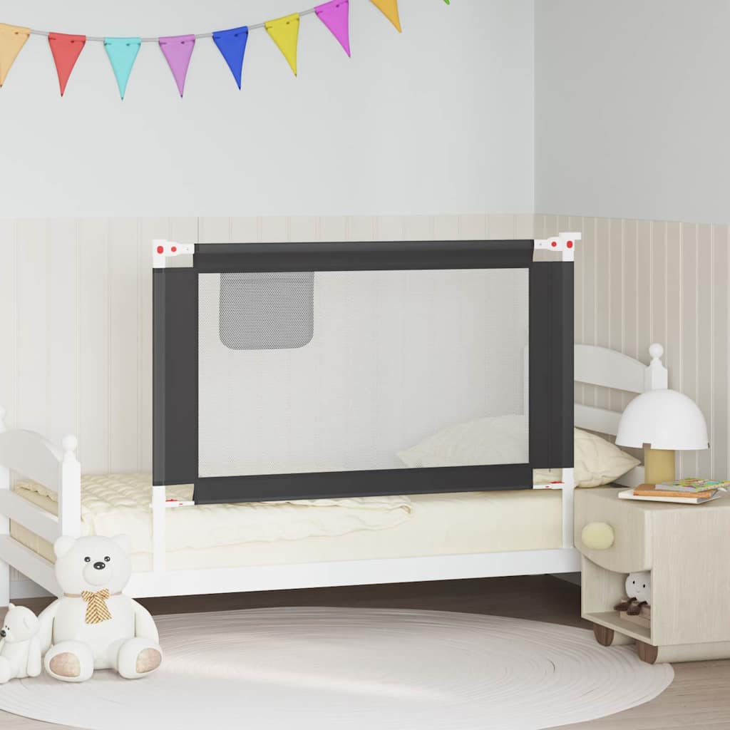 Vidaxl Bedhek Toddler 120x25 cm Tissu gris foncé