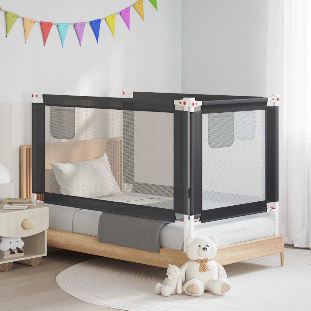 Vidaxl Bedhek Toddler 150x25 cm Tissu gris foncé