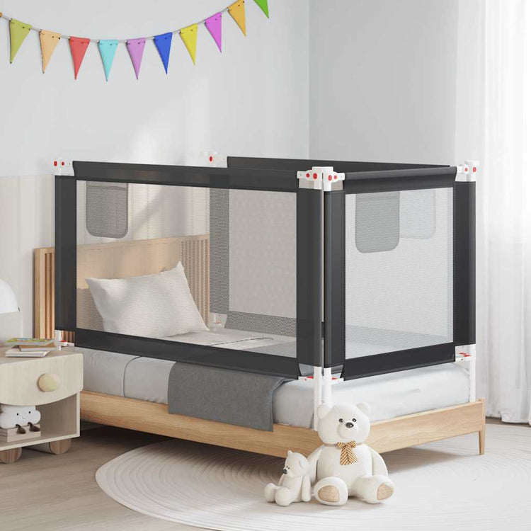 Vidaxl Bedhek Toddler 150x25 cm Tissu gris foncé