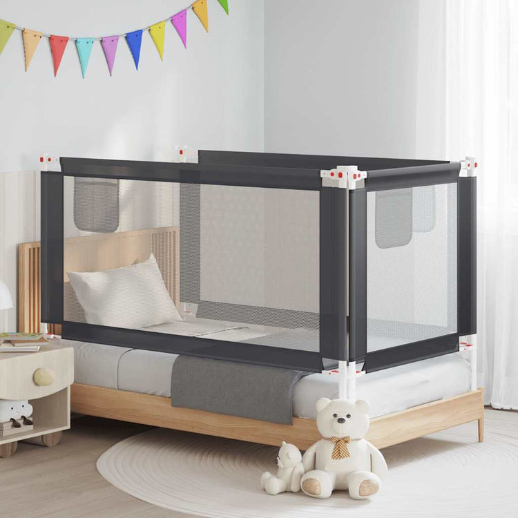 Vidaxl Bedhek Toddler 160x25 cm Tissu gris foncé