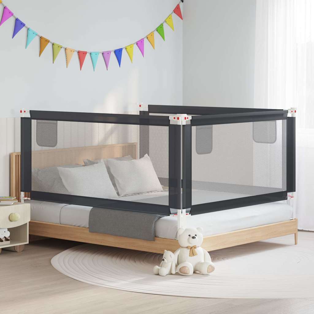 Vidaxl Bedhek Toddler 180x25 cm Tissu gris foncé