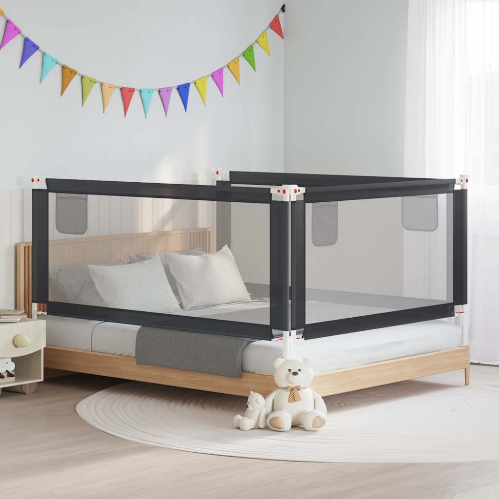 Vidaxl Bedhek Toddler 190x25 cm Tissu gris foncé