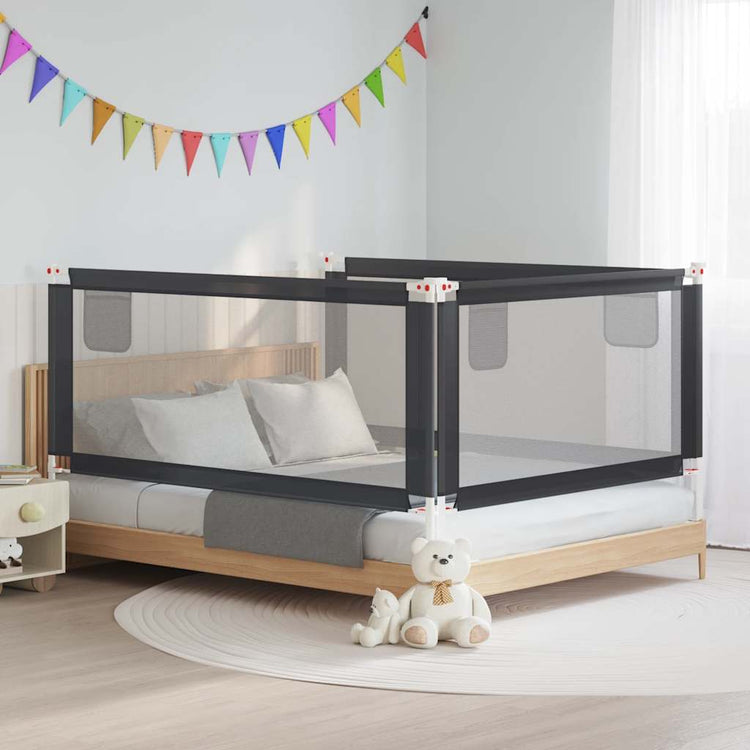 Vidaxl Bedhek Toddler 190x25 cm Tissu gris foncé
