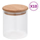 Pots de stockage Vidaxl avec couvercle de bambou 10 pcs 600 ml de verre