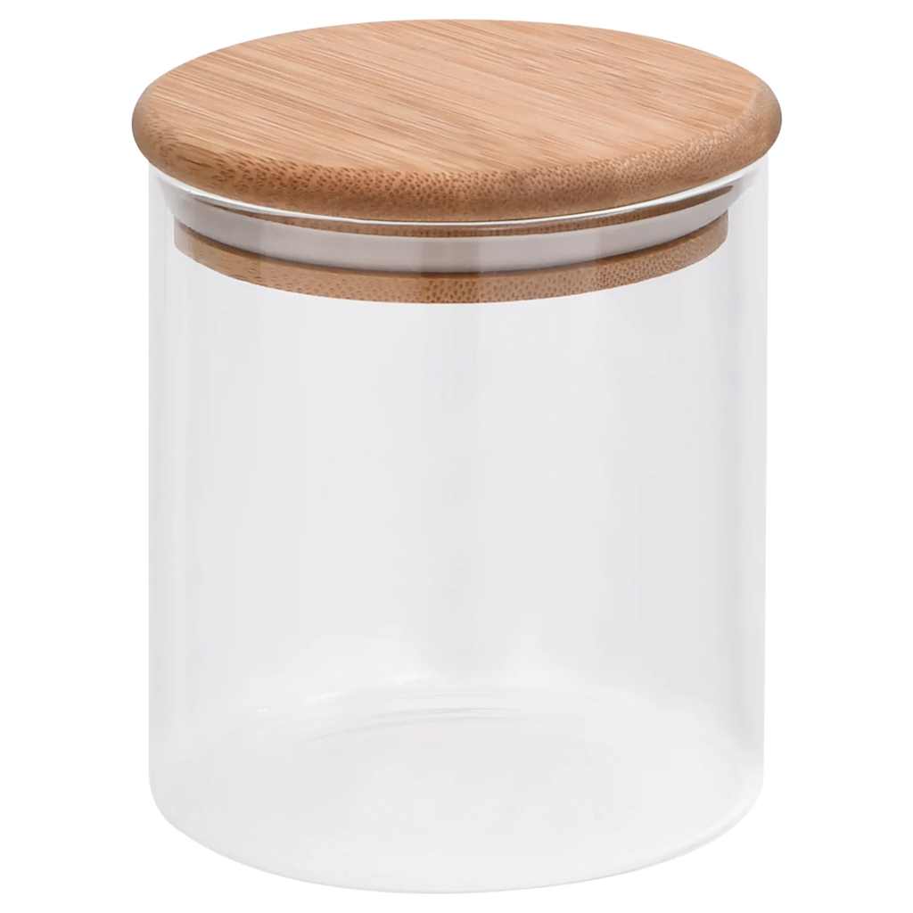 Pots de stockage Vidaxl avec couvercle de bambou 10 pcs 600 ml de verre