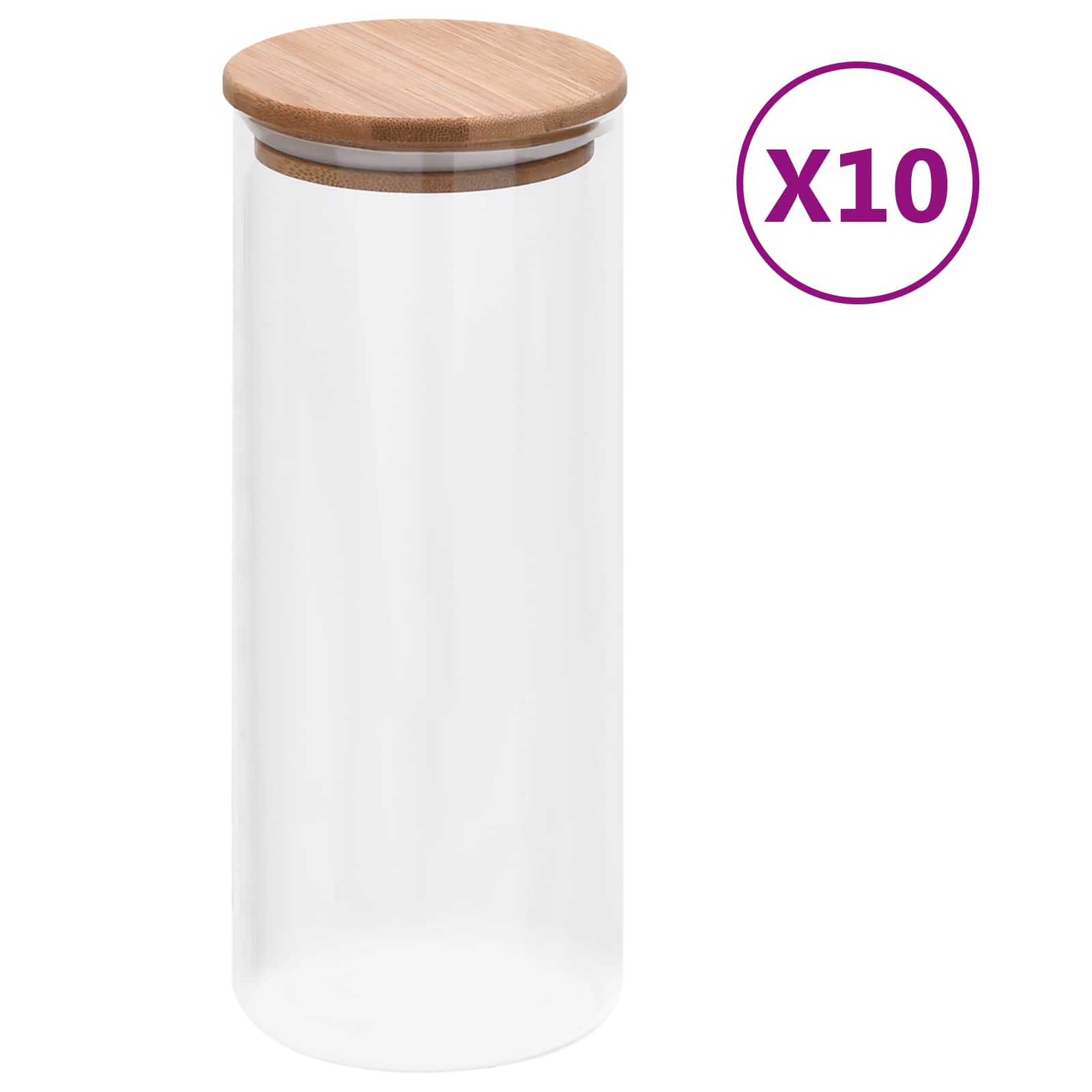 Vidaxxl pot en verre 10 pcs transparent 8,5 x 8,5 x 21,5 cm verre
