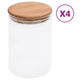 Pots de stockage vidaxl avec couvercles en bambou 4 st 800 ml de verre
