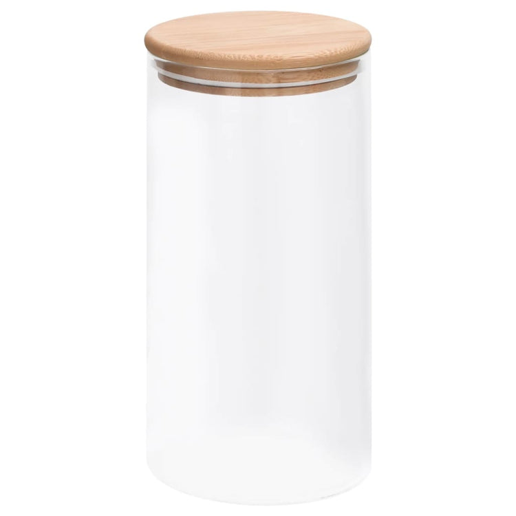 Pots de stockage Vidaxl avec couvercles en bambou 4 st 1200 ml de verre