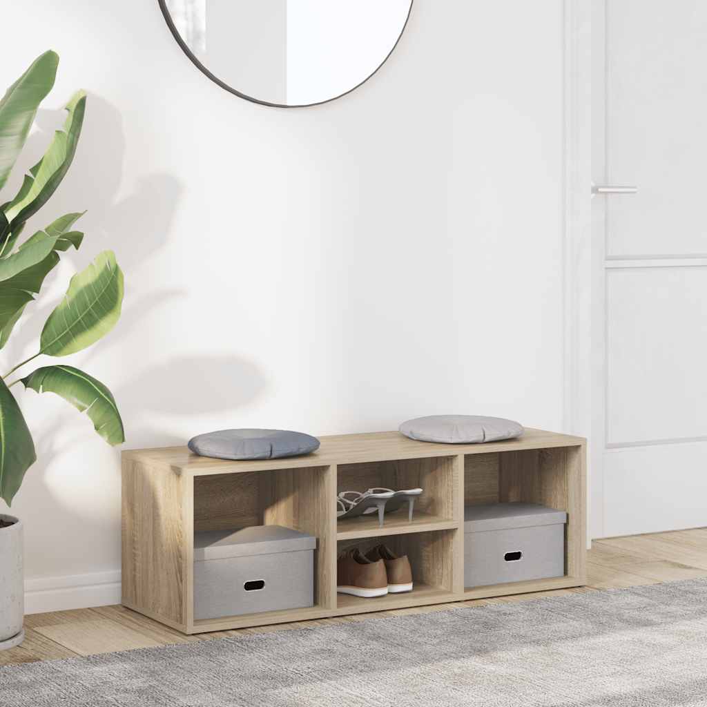 Canapé de rangement à chaussures Vidaxl 105x35x35 cm en bois de chêne sonoma