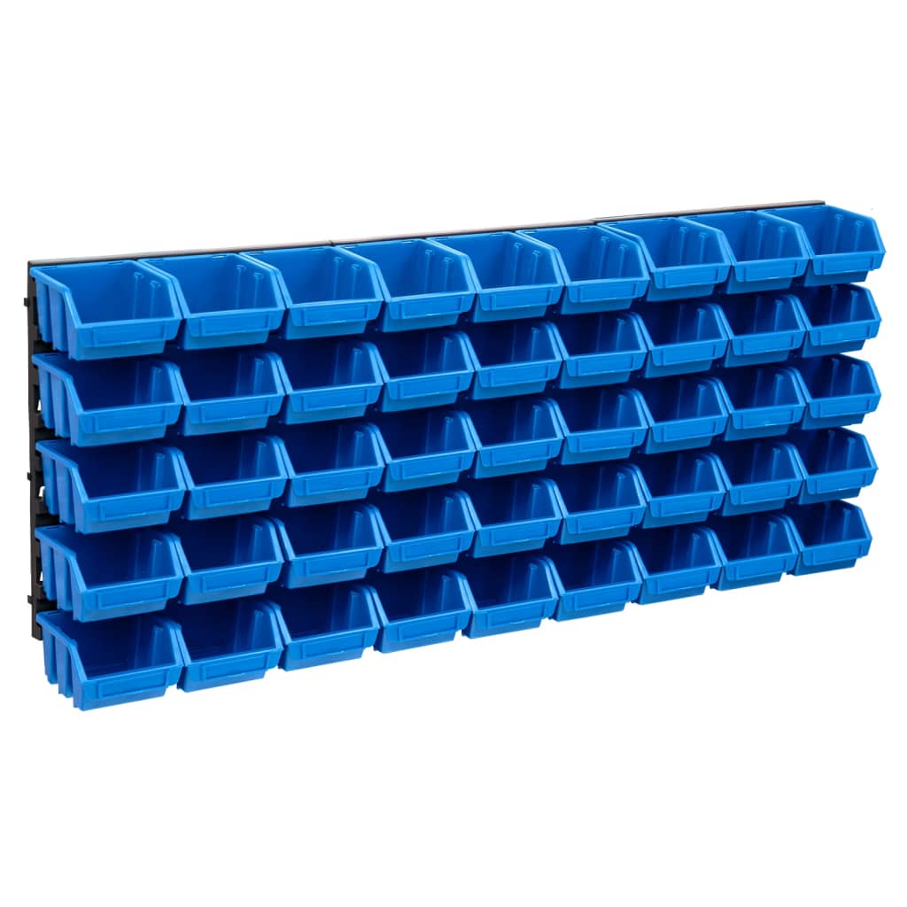 Ensemble de rangement Vidaxl 48 pièces avec panneaux muraux bleu et noir