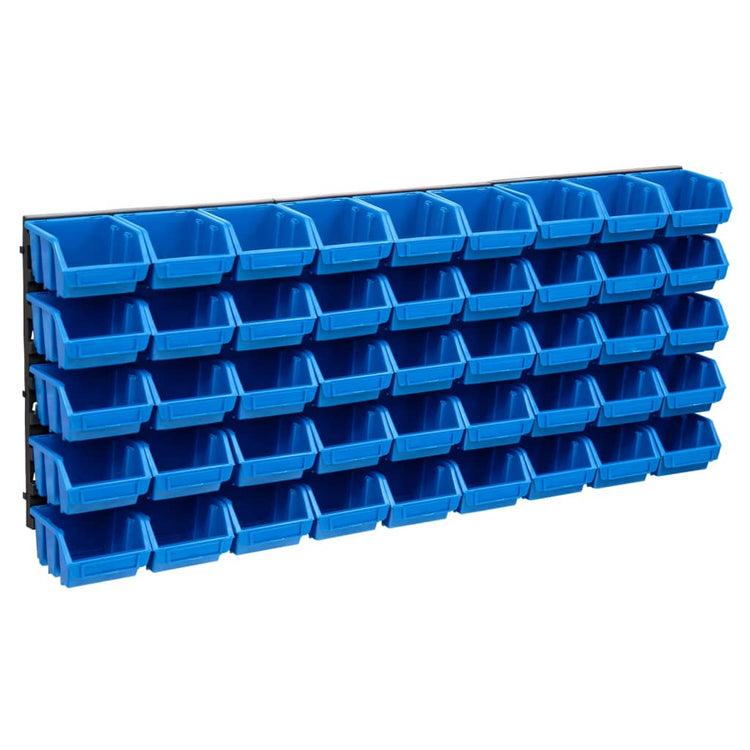 Ensemble de rangement Vidaxl 48 pièces avec panneaux muraux bleu et noir