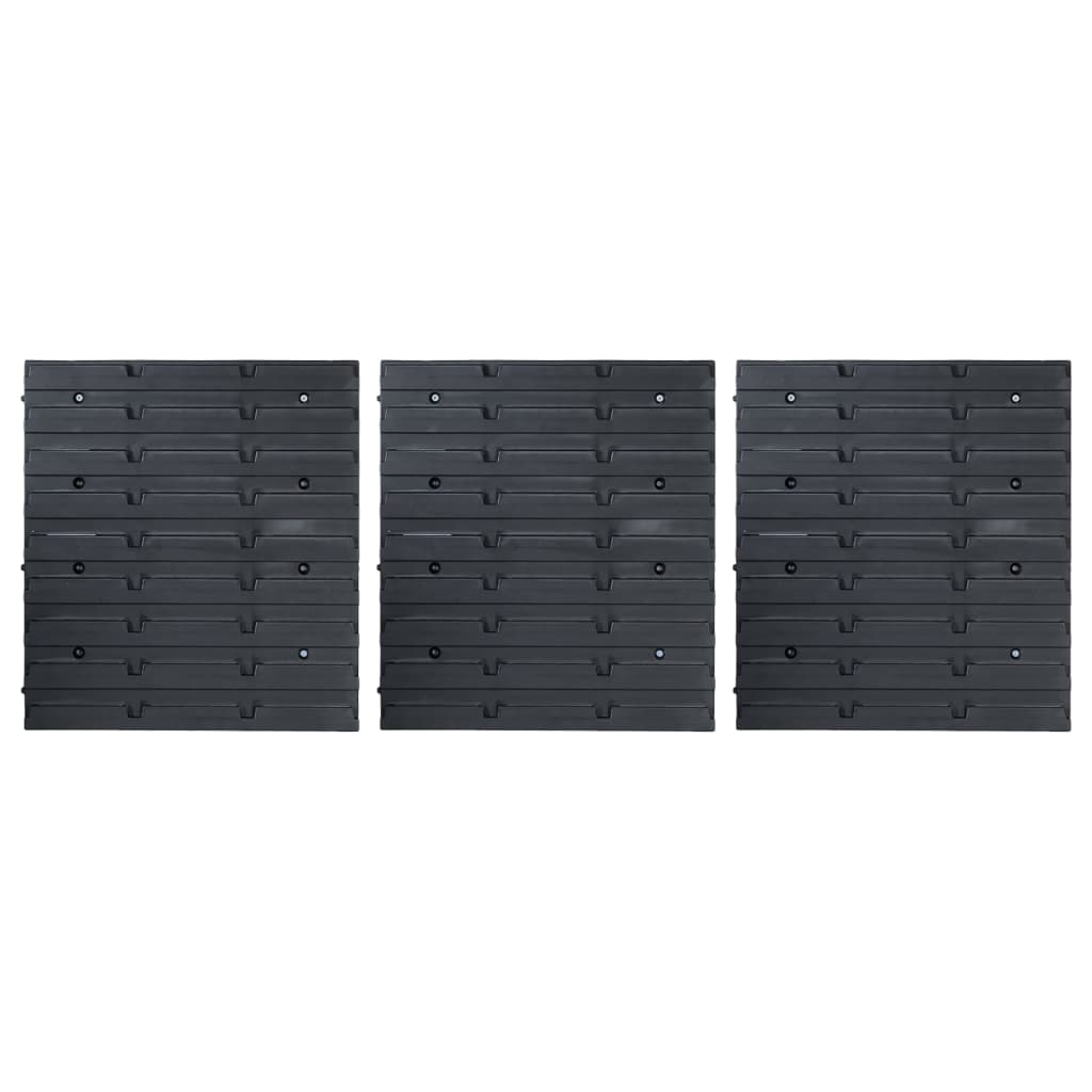 Ensemble de rangement Vidaxl 48 pièces avec panneaux muraux bleu et noir