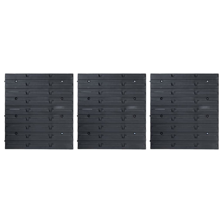 Ensemble de rangement Vidaxl 48 pièces avec panneaux muraux bleu et noir