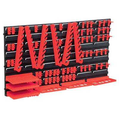 Ensemble de rangement Vidaxl 71 parties avec panneaux muraux rouges et noirs