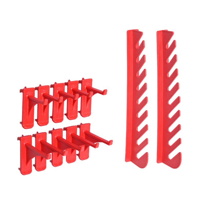 Ensemble de rangement Vidaxl 71 parties avec panneaux muraux rouges et noirs