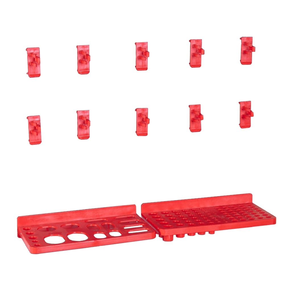 Ensemble de rangement Vidaxl 71 parties avec panneaux muraux rouges et noirs