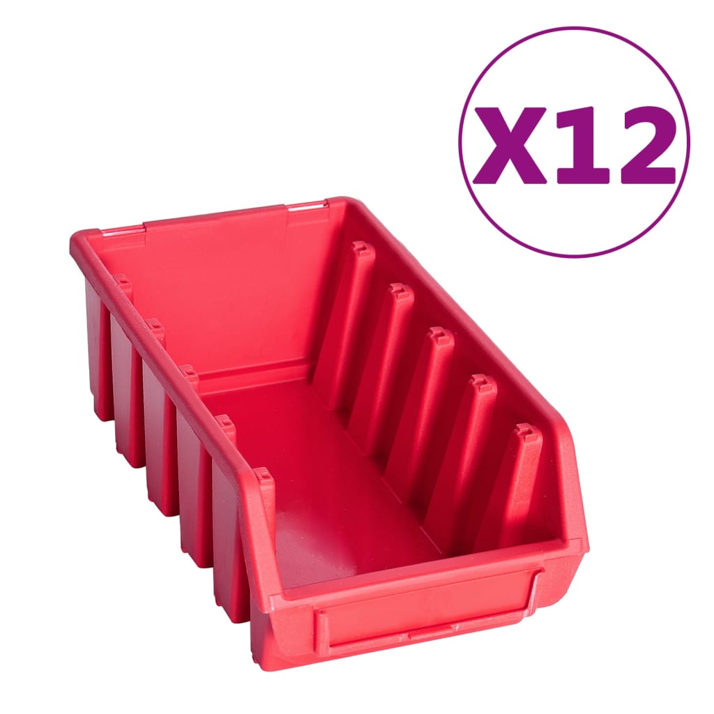 Ensemble de rangement Vidaxl 80 pièces avec panneaux muraux rouges et noirs