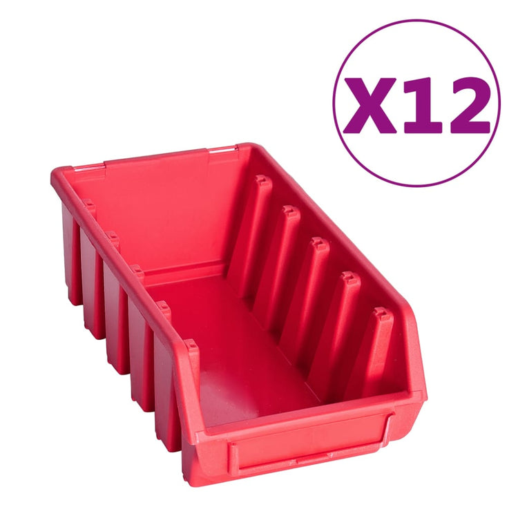 Ensemble de rangement Vidaxl 80 pièces avec panneaux muraux rouges et noirs