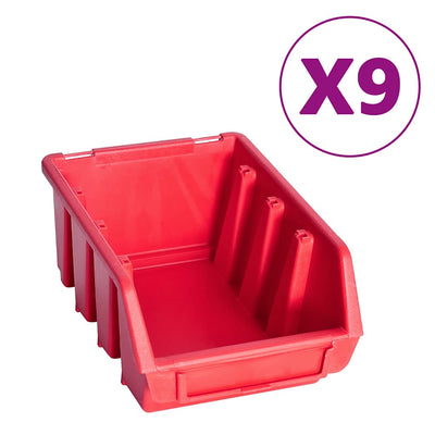 Ensemble de rangement Vidaxl 103 parties avec panneaux muraux rouges et noirs