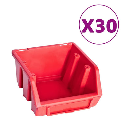 Vidaxx Ensemble de bacs de rangement 136 pièces avec panneaux muraux rouge et noir