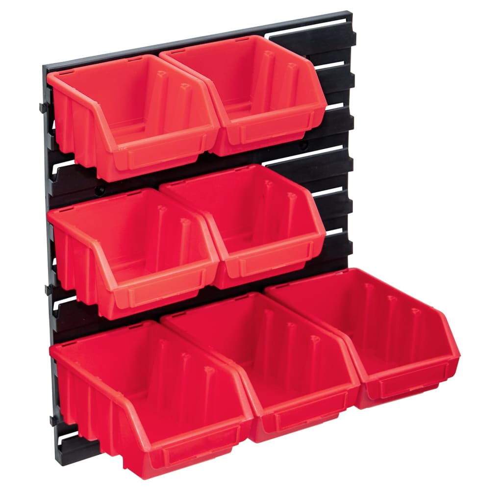 Ensemble de rangement Vidaxl 8 pièces avec panneau mural rouge et noir