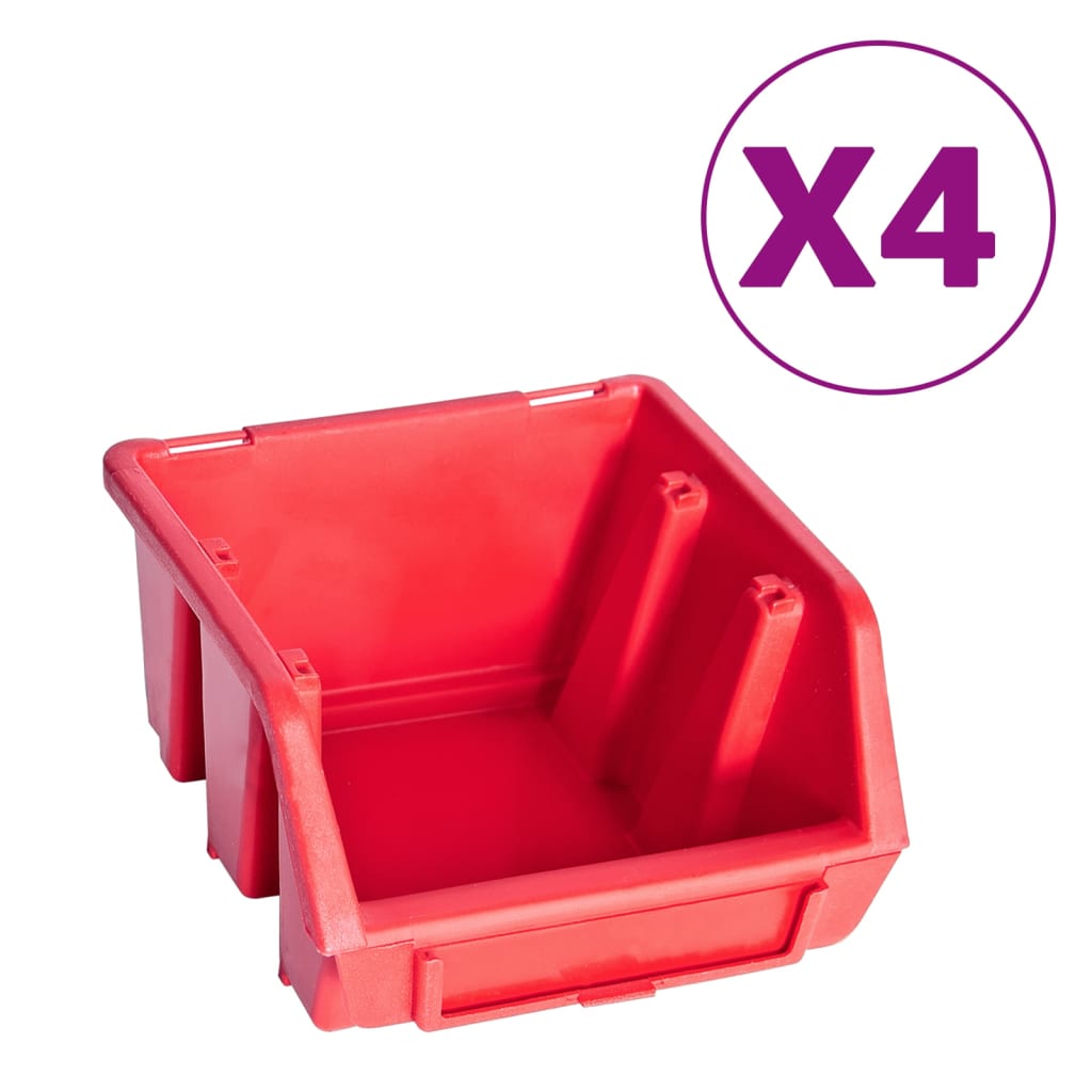 Ensemble de rangement Vidaxl 8 pièces avec panneau mural rouge et noir