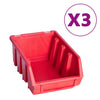 Ensemble de rangement Vidaxl 8 pièces avec panneau mural rouge et noir